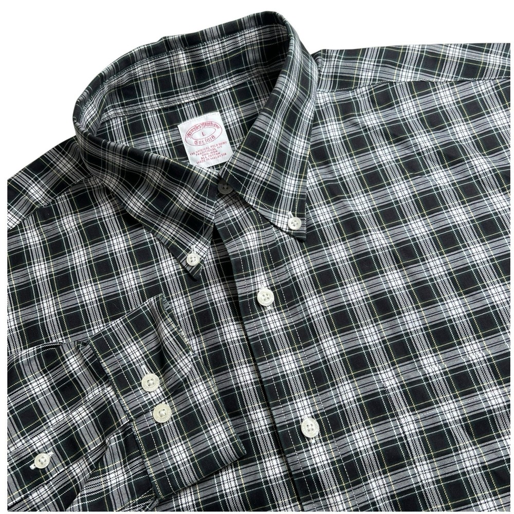 Brooks Brothers Mens Large Multicolor Plaid Long Sleeve Button Down Shirt